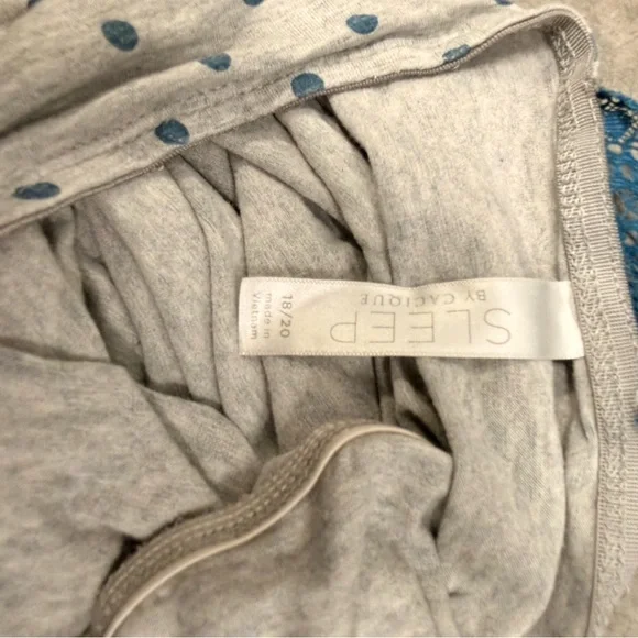 Cacique Gray Sleepwear with Blue Polka Dots - Picture 4 of 4